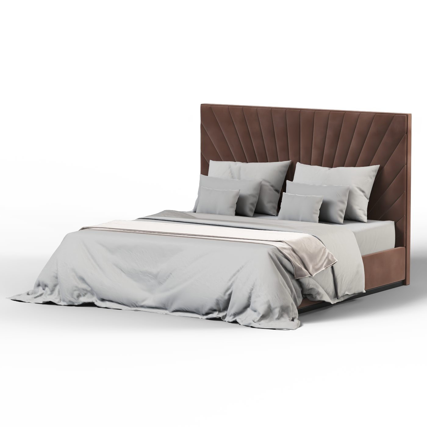 Lucia Bed With High Refined Headboard