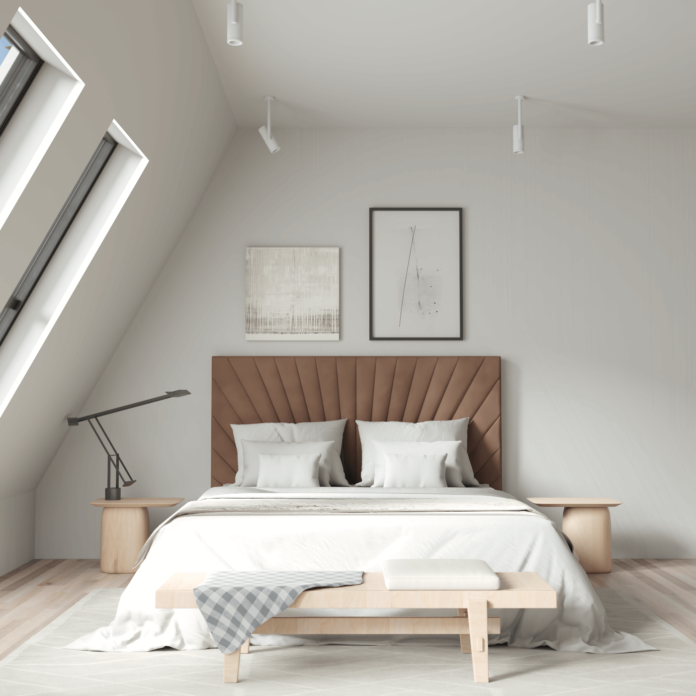 Lucia Bed With High Refined Headboard