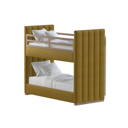 Paolo Bunk Bed with Soft Upholstery and Beechwood Accents