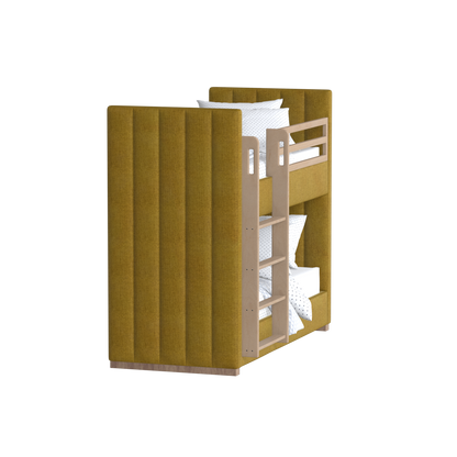 Paolo Bunk Bed with Soft Upholstery and Beechwood Accents