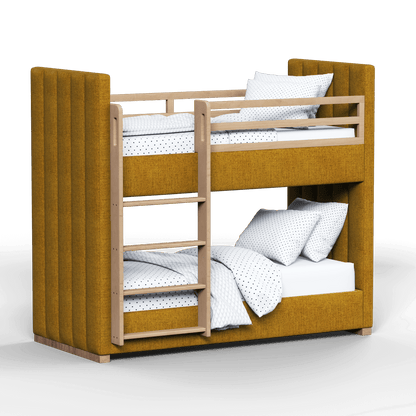 Paolo Bunk Bed with Soft Upholstery and Beechwood Accents
