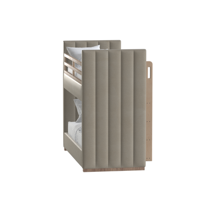 Paolo Bunk Bed with Soft Upholstery and Beechwood Accents