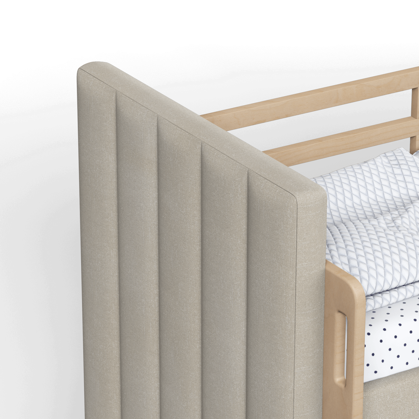 Paolo Bunk Bed with Soft Upholstery and Beechwood Accents