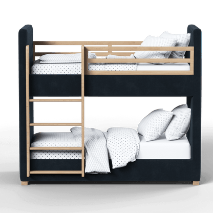 Paolo Bunk Bed with Soft Upholstery and Beechwood Accents