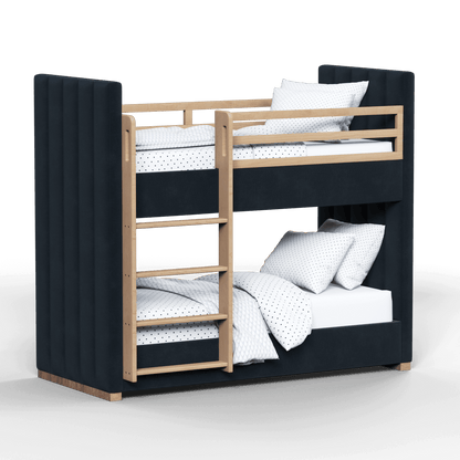 Paolo Bunk Bed with Soft Upholstery and Beechwood Accents