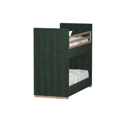 Paolo Bunk Bed with Soft Upholstery and Beechwood Accents