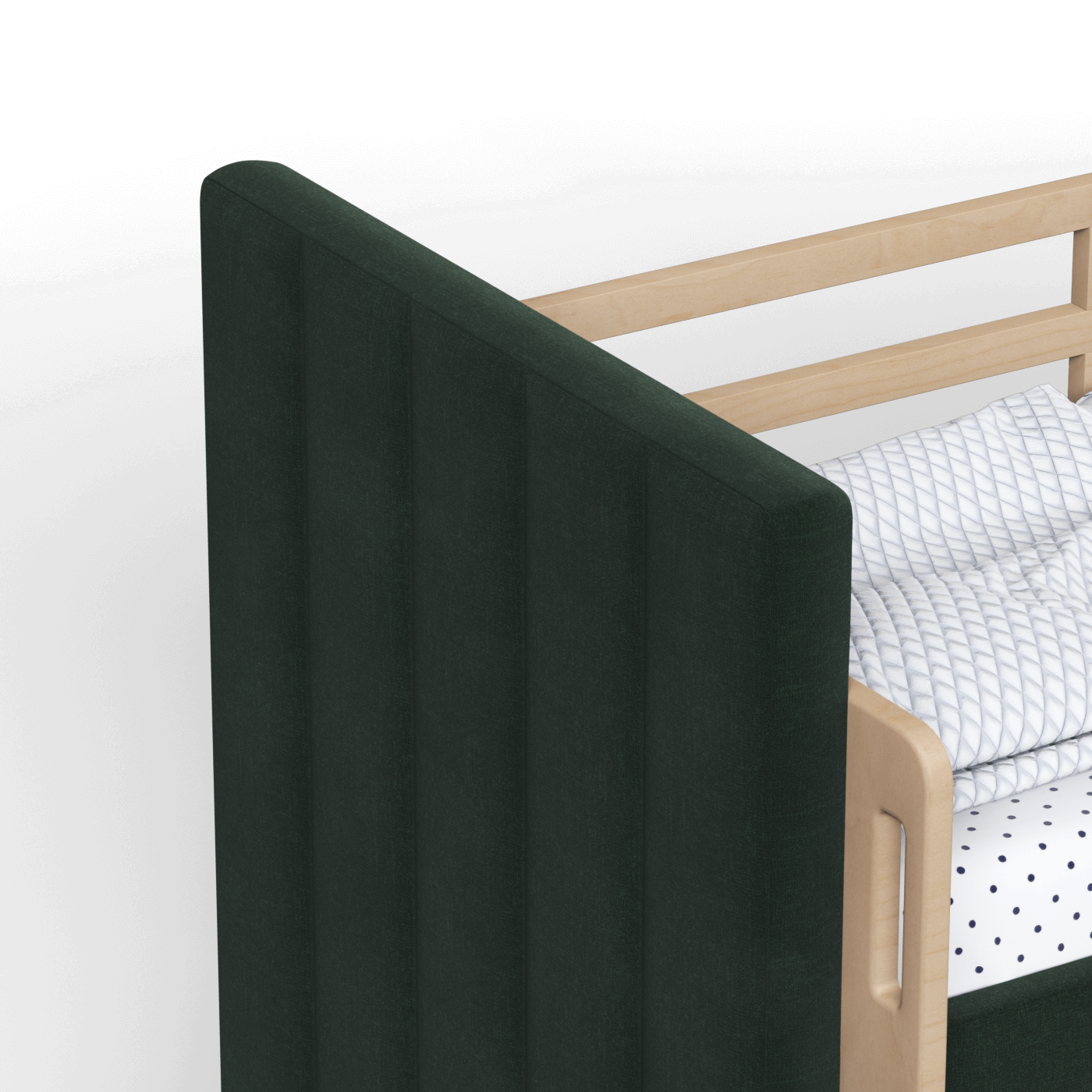 Paolo Bunk Bed with Soft Upholstery and Beechwood Accents