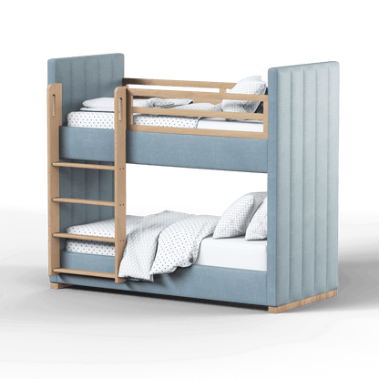 Paolo Bunk Bed with Soft Upholstery and Beechwood Accents