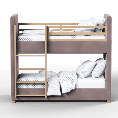 Paolo Bunk Bed with Soft Upholstery and Beechwood Accents