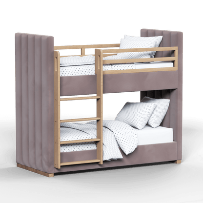 Paolo Bunk Bed with Soft Upholstery and Beechwood Accents