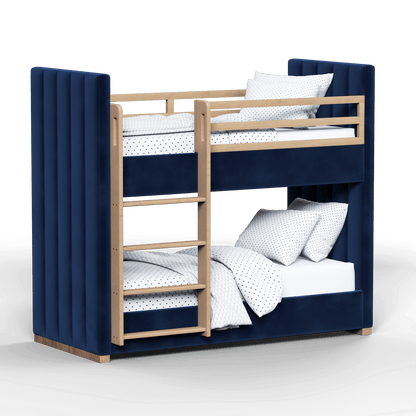 Paolo Bunk Bed with Soft Upholstery and Beechwood Accents