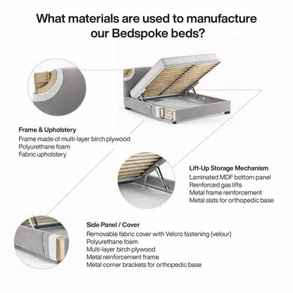 Barnes-Bett mit hohem Kopfteil und Beinen aus klarem Acryl