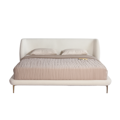 Torella-Bett mit weiß gepolstertem Kopfteil