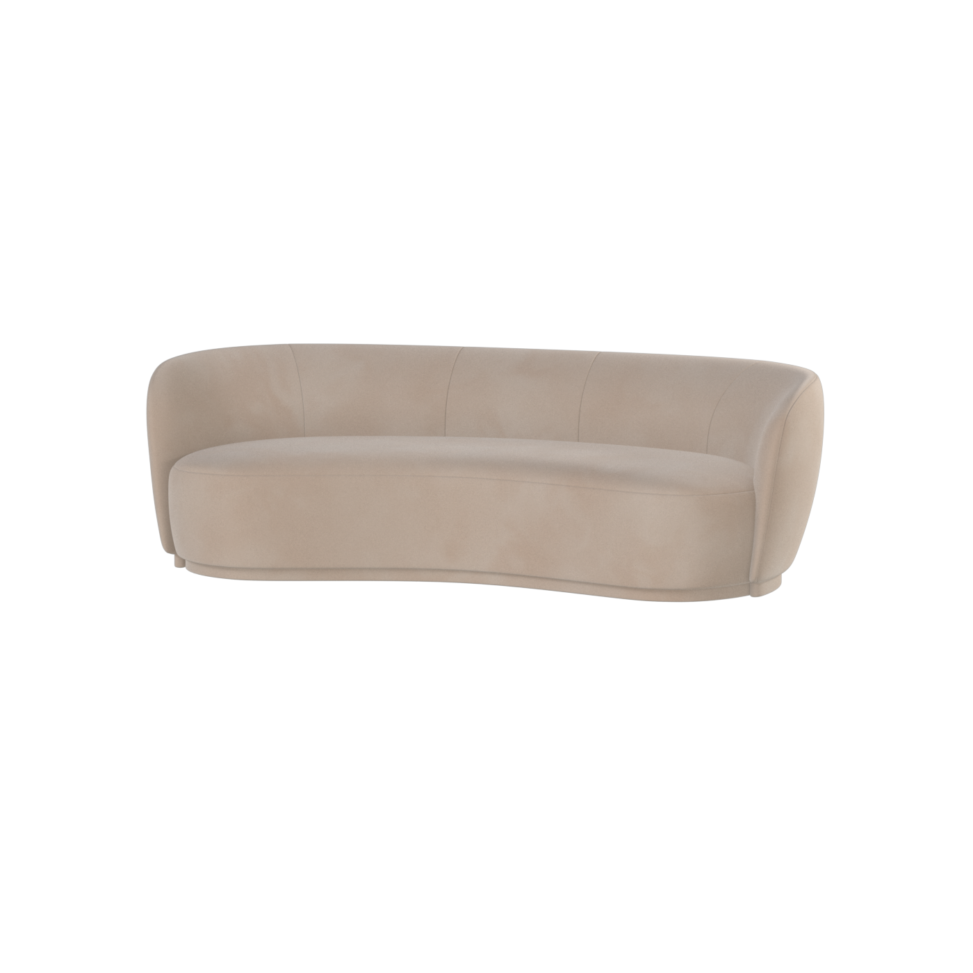 Posh Sofa - Curved Back Sofa with Continuous Base