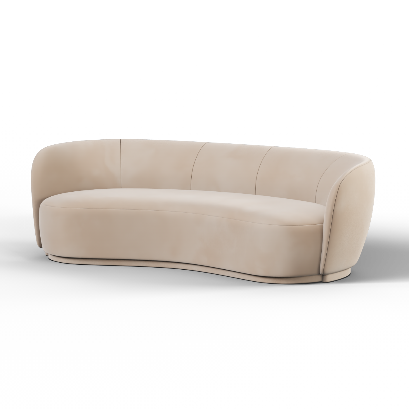 Posh Sofa - Curved Back Sofa with Continuous Base
