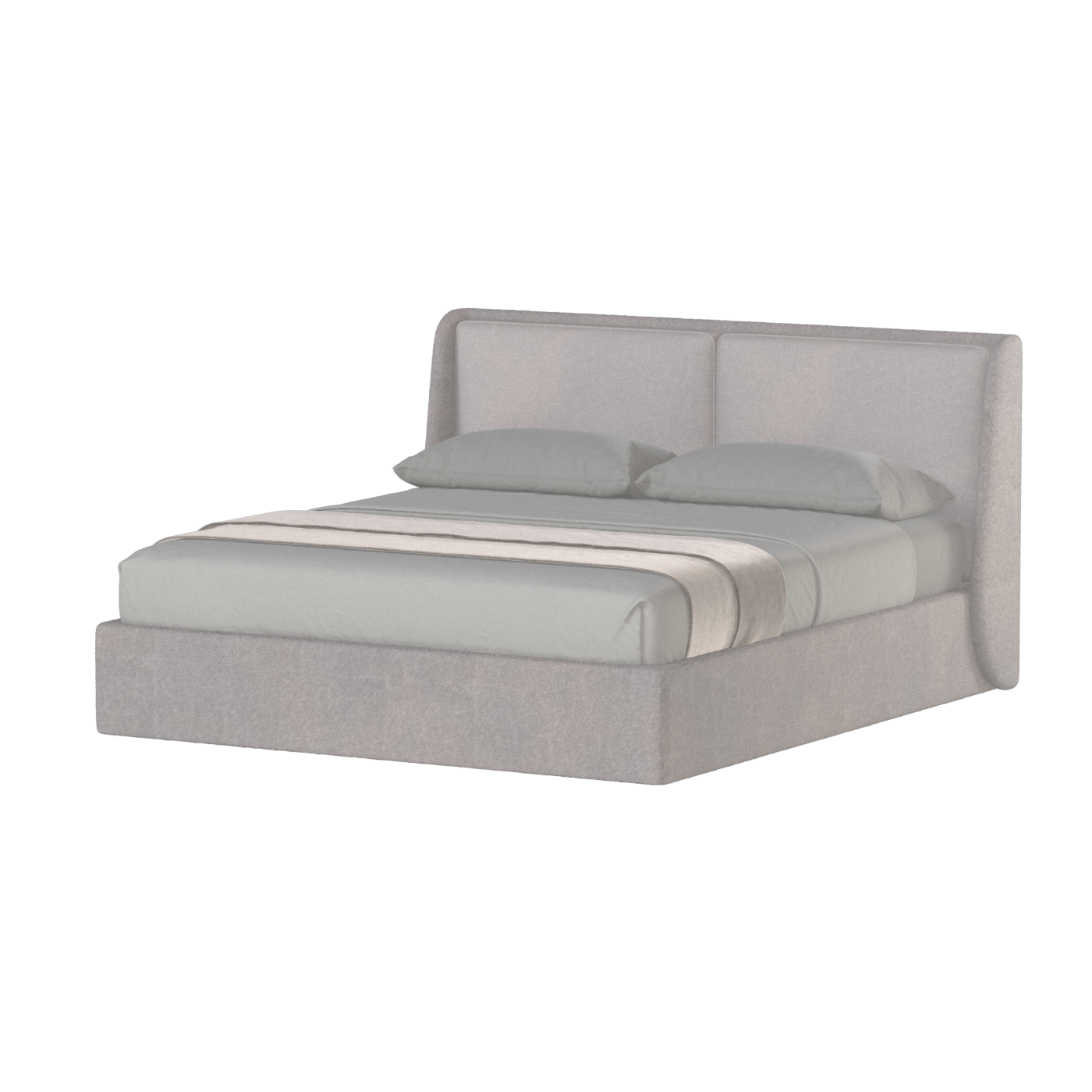 Lit double rembourré Ruby en tissu haut de gamme
