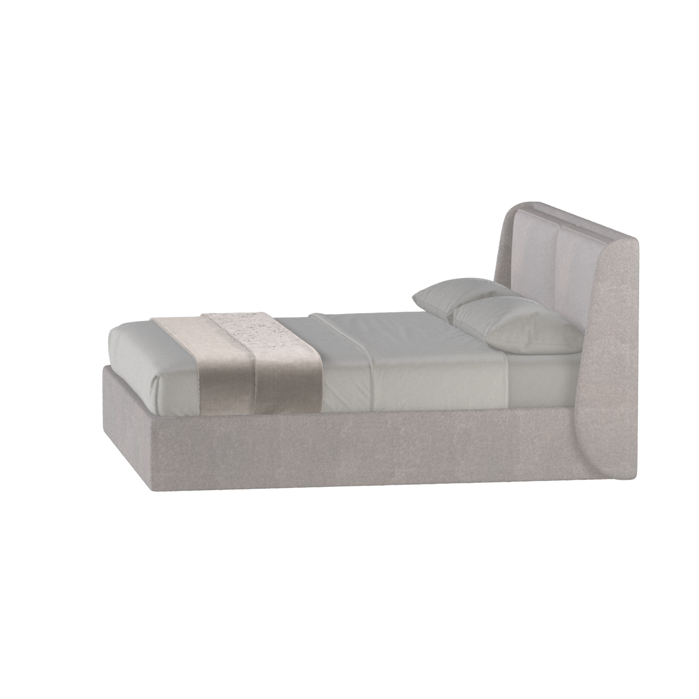 Lit double rembourré Ruby en tissu haut de gamme