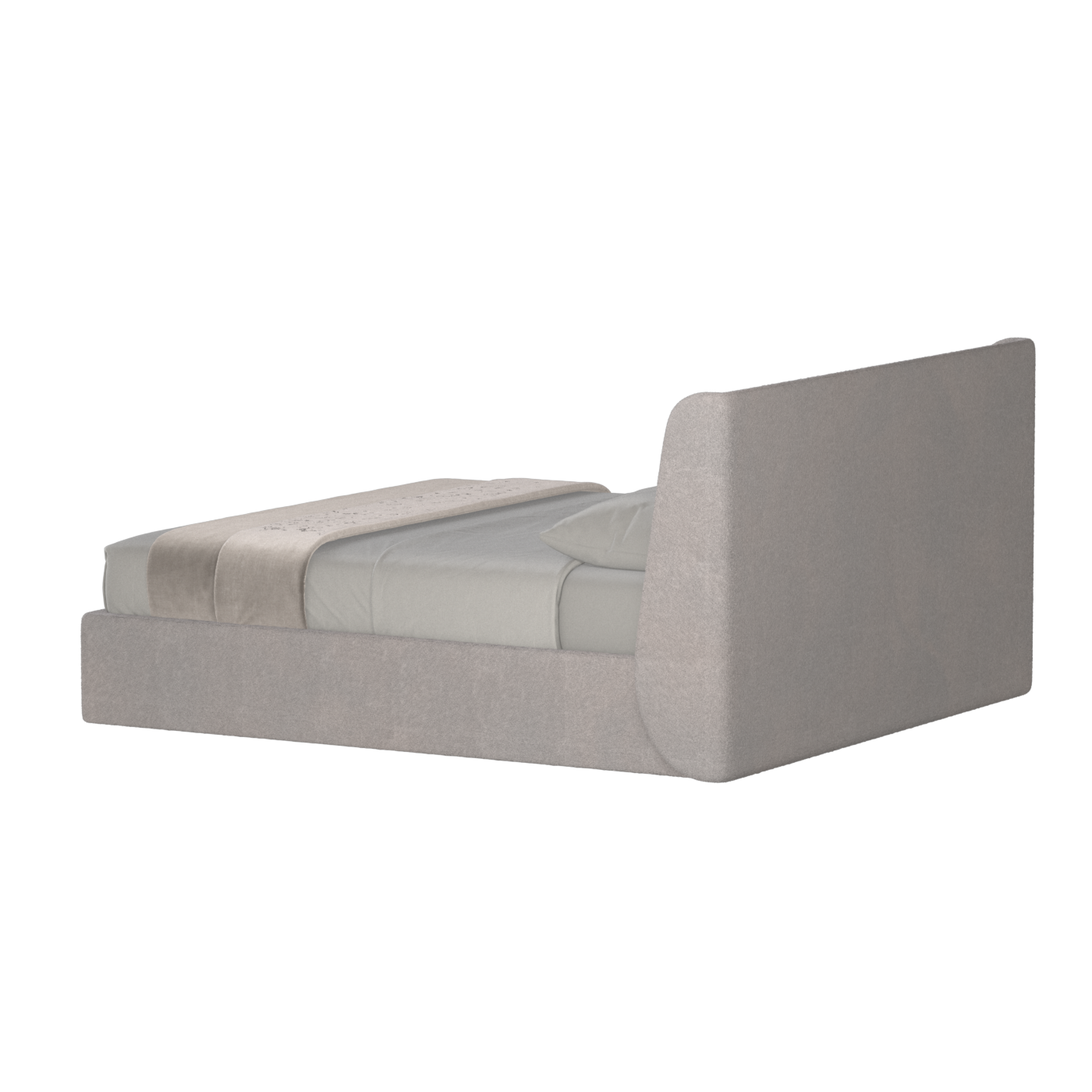 Lit double rembourré Ruby en tissu haut de gamme