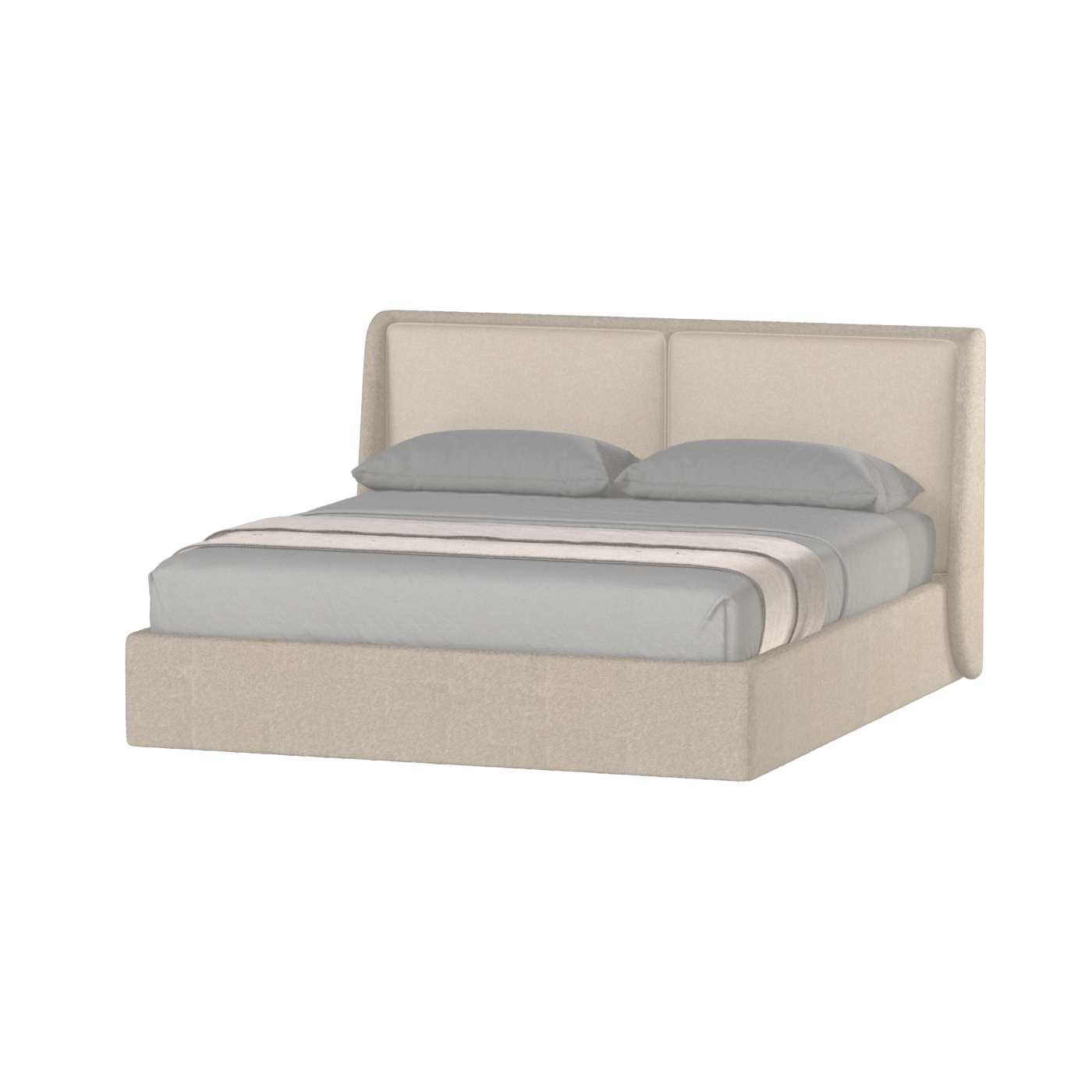 Lit double rembourré Ruby en tissu haut de gamme