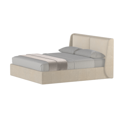 Lit double rembourré Ruby en tissu haut de gamme