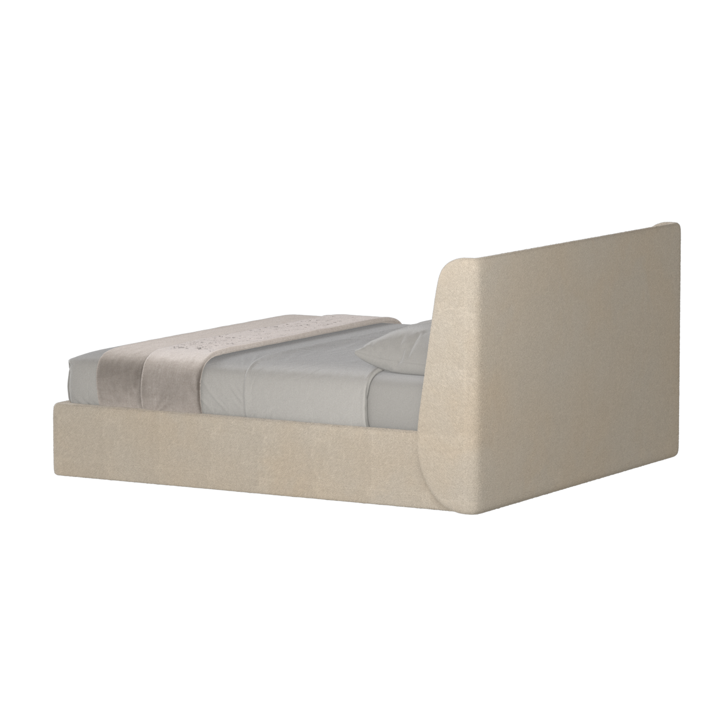 Lit double rembourré Ruby en tissu haut de gamme