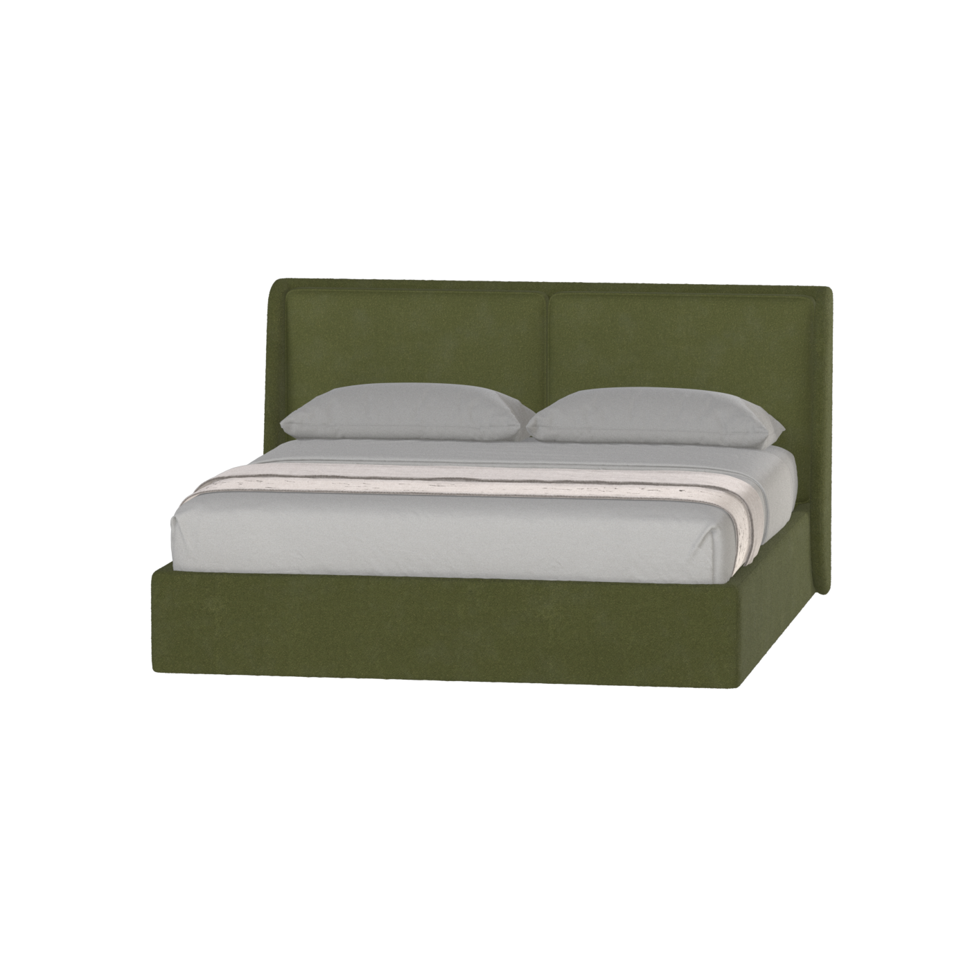 Lit double rembourré Ruby en tissu haut de gamme