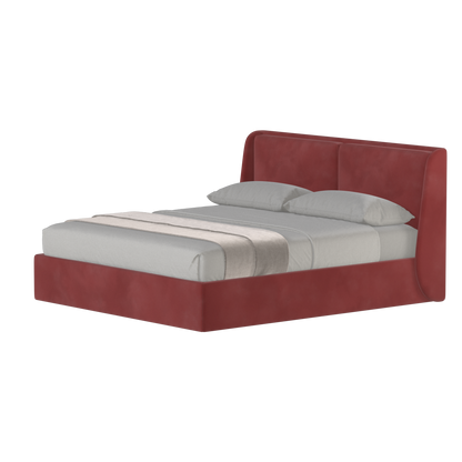 Lit double rembourré Ruby en tissu haut de gamme