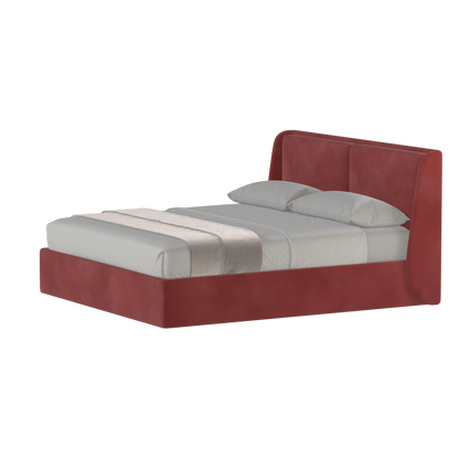 Lit double rembourré Ruby en tissu haut de gamme