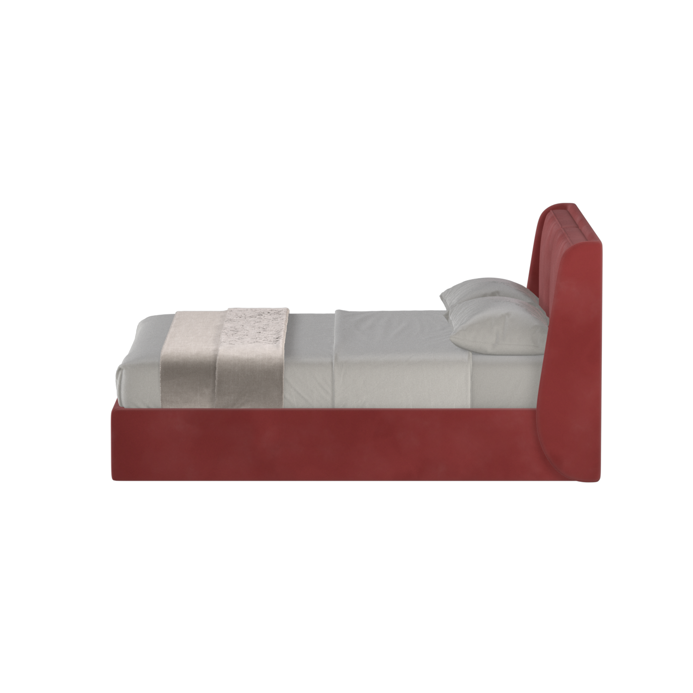 Lit double rembourré Ruby en tissu haut de gamme