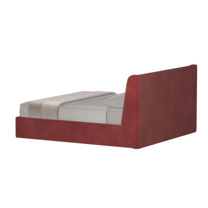 Lit double rembourré Ruby en tissu haut de gamme