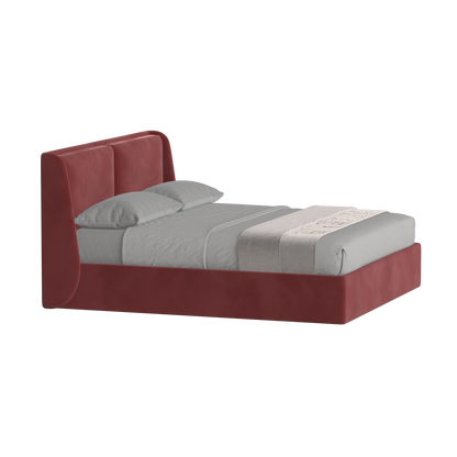 Lit double rembourré Ruby en tissu haut de gamme