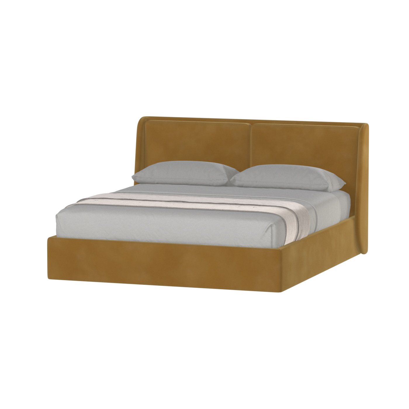 Lit double rembourré Ruby en tissu haut de gamme
