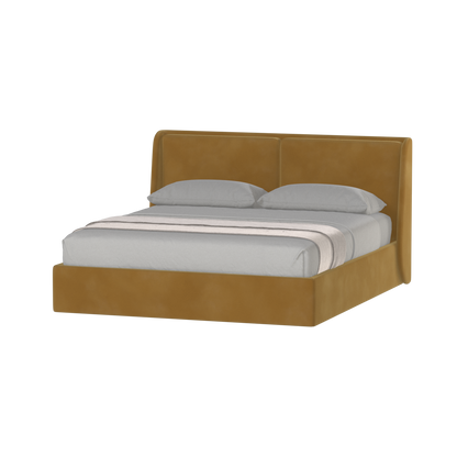 Lit double rembourré Ruby en tissu haut de gamme