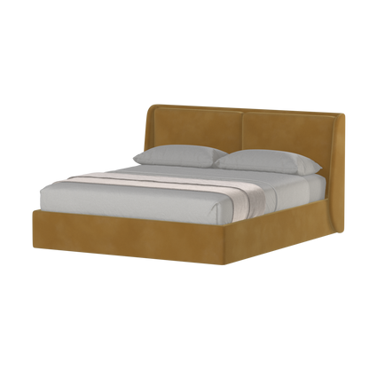 Lit double rembourré Ruby en tissu haut de gamme