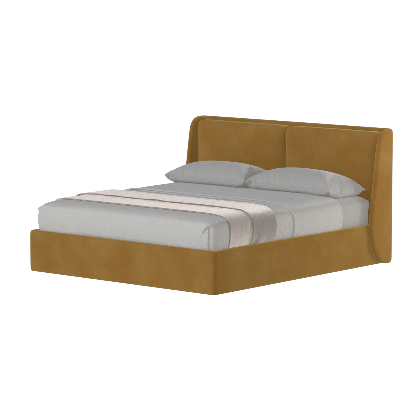 Lit double rembourré Ruby en tissu haut de gamme