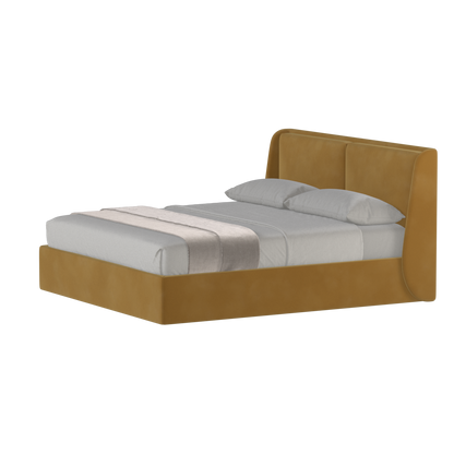 Lit double rembourré Ruby en tissu haut de gamme