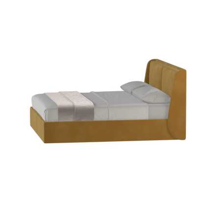 Lit double rembourré Ruby en tissu haut de gamme