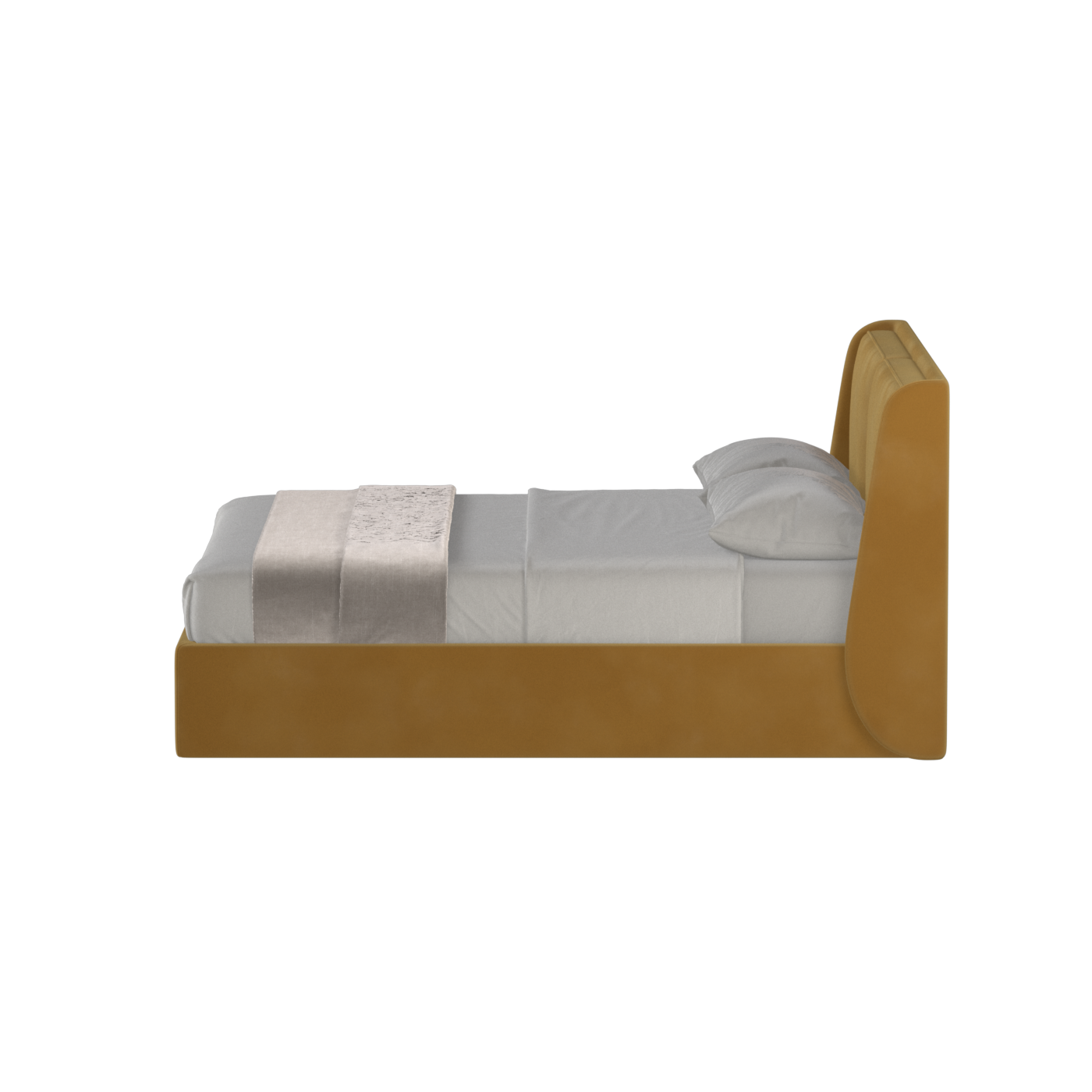 Lit double rembourré Ruby en tissu haut de gamme