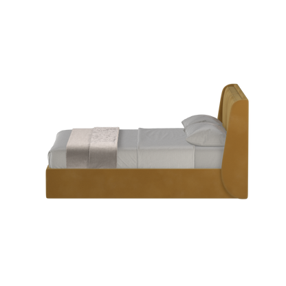 Lit double rembourré Ruby en tissu haut de gamme
