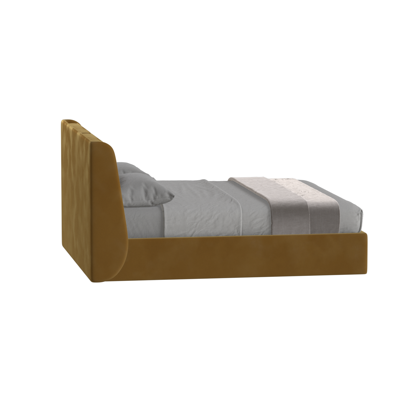 Lit double rembourré Ruby en tissu haut de gamme