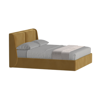 Lit double rembourré Ruby en tissu haut de gamme