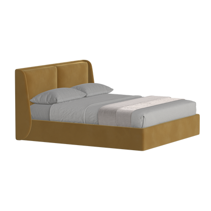 Lit double rembourré Ruby en tissu haut de gamme