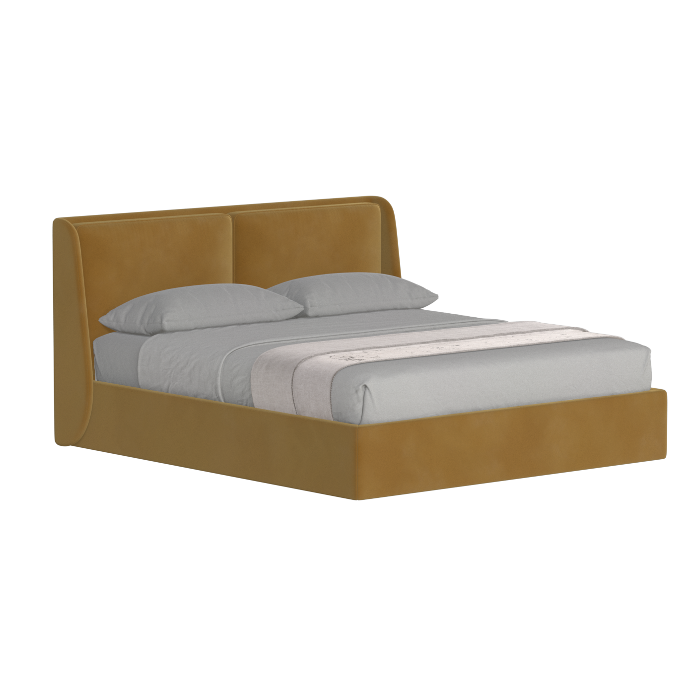 Lit double rembourré Ruby en tissu haut de gamme