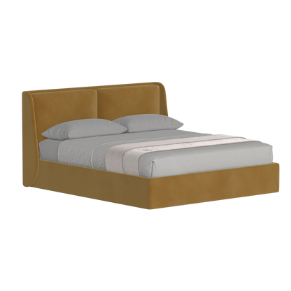 Lit double rembourré Ruby en tissu haut de gamme