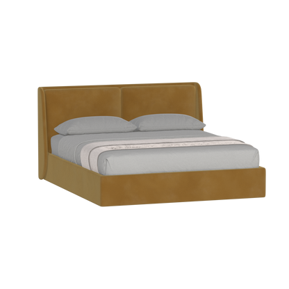 Lit double rembourré Ruby en tissu haut de gamme