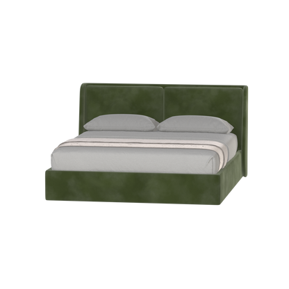 Lit double rembourré Ruby en tissu haut de gamme