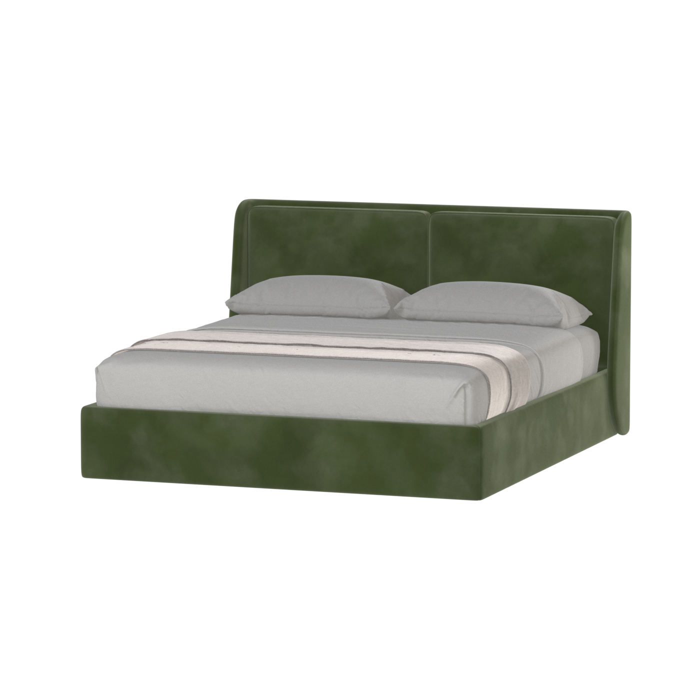 Lit double rembourré Ruby en tissu haut de gamme