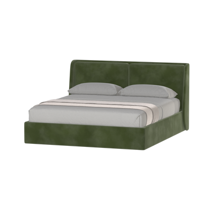 Lit double rembourré Ruby en tissu haut de gamme