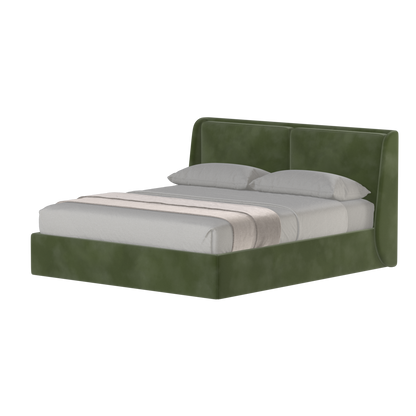 Lit double rembourré Ruby en tissu haut de gamme