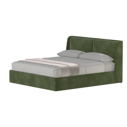 Lit double rembourré Ruby en tissu haut de gamme